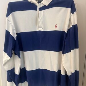 Polo by Ralph Lauren Blue and White Casual Button Down Shirt XL